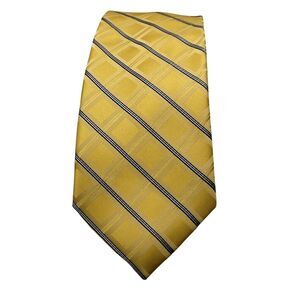 NAUTICA MENS 100% Silk TIE GOLD WITH ACCENT STRIPES‎ 3.25" x 58"